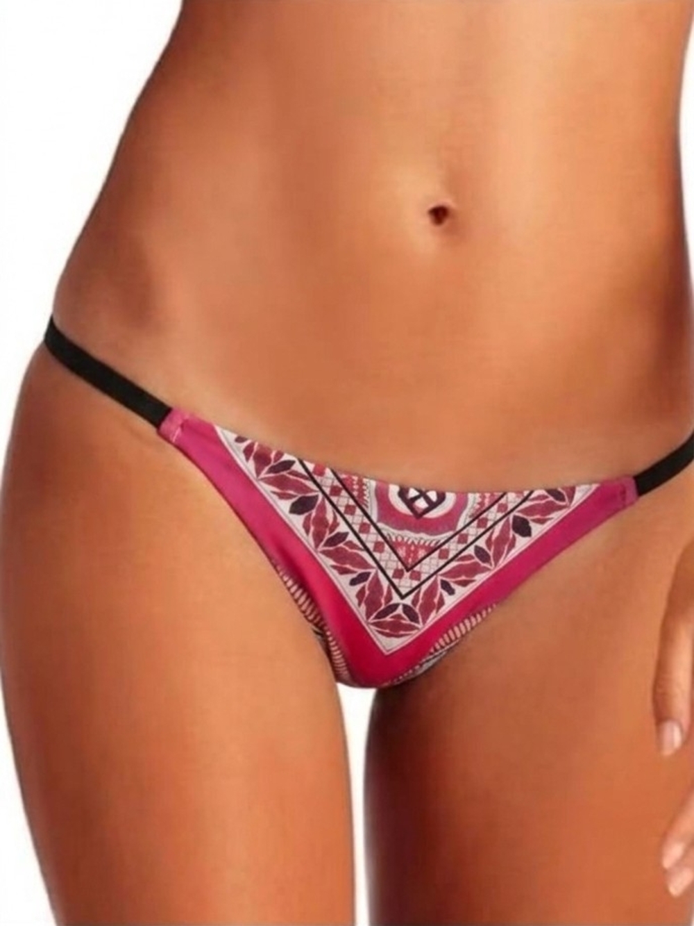 Vitamin A Strappy Geometric Scarf Print Design Bikini Bottom